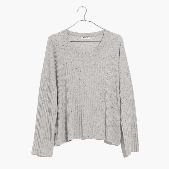 Madewell Grey Speckled Relaxed Crewneck Sweater - Picture 2 of 7